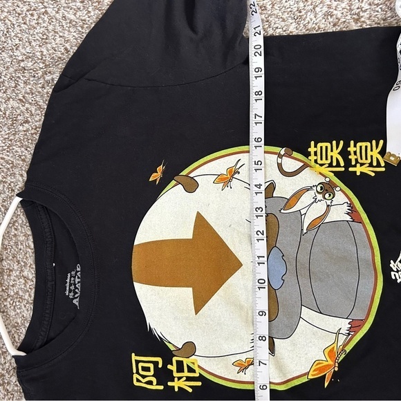 🦋 Nickelodeon Avatar the Last Airbender Appa Anime Cartoon Black T-Shirt Large - Picture 4 of 5